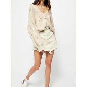 NWT Free People Printed Bailey Denim Mini Skirt